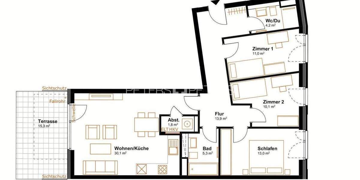 + Neubauwohnung für die ganze Familie in Rothenburgsort + Rodenborg + 4 zimmer