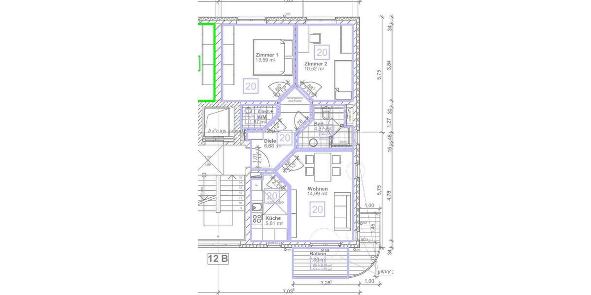 Etagenwohnung Hamburg Poppenbüttel - 3 Zimmer, 65 m&sup2;, 499.000&euro; | Angebot:25836709