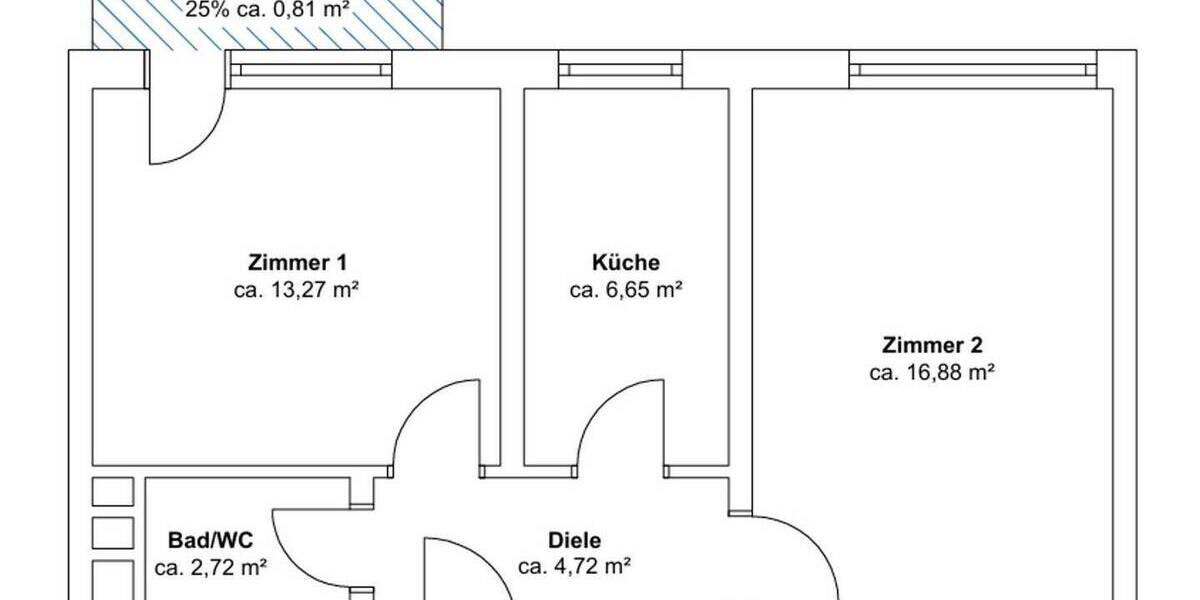 Etagenwohnung Hamburg Rotherbaum - 2 Zimmer, 44 m&sup2;, 318.000&euro; | Angebot:26343530