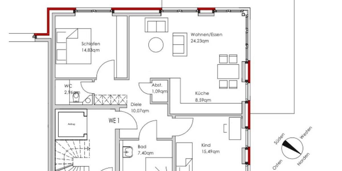 Terrassenwohnung Hamburg Sasel - 3 Zimmer, 99 m&sup2;, 798.000&euro; | Angebot:25775560