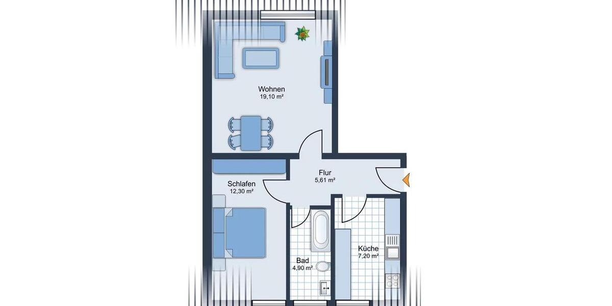 Dachgeschoßwohnung Buxtehude - 2 Zimmer, 50 m&sup2;, 650&euro; | Angebot:26490761