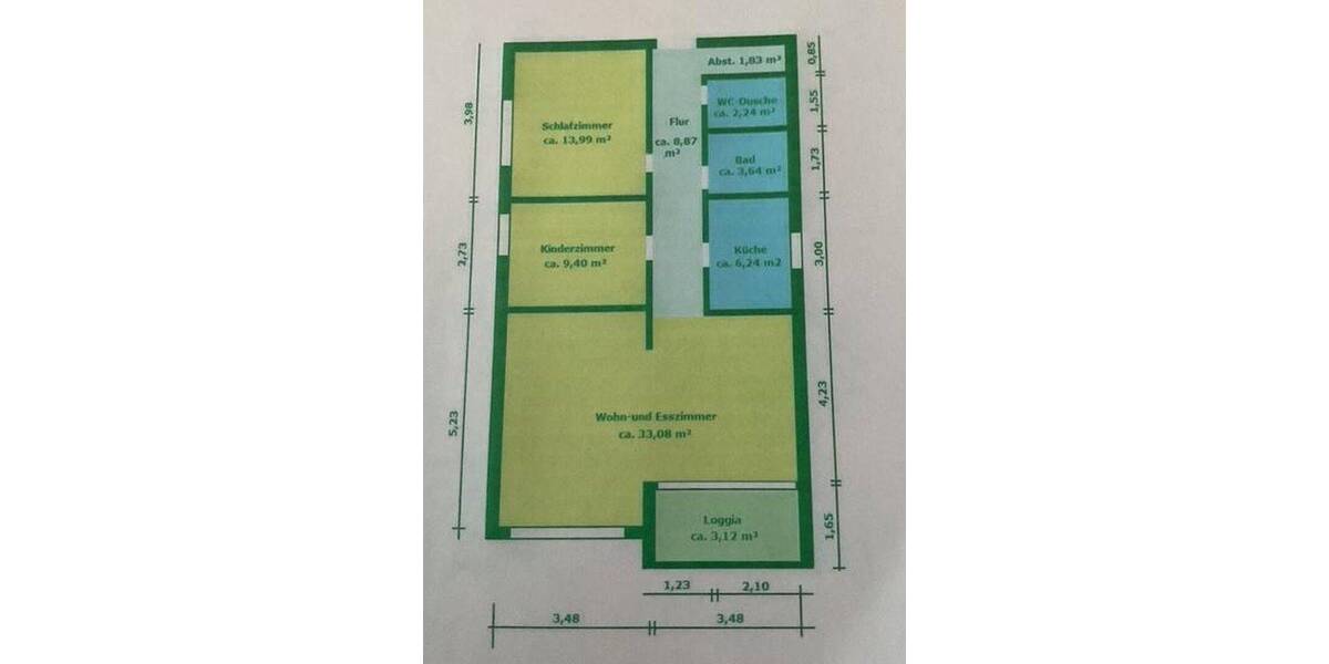 Etagenwohnung Hamburg Niendorf - 3 Zimmer, 82 m&sup2;, 1.350&euro; | Angebot:26886519