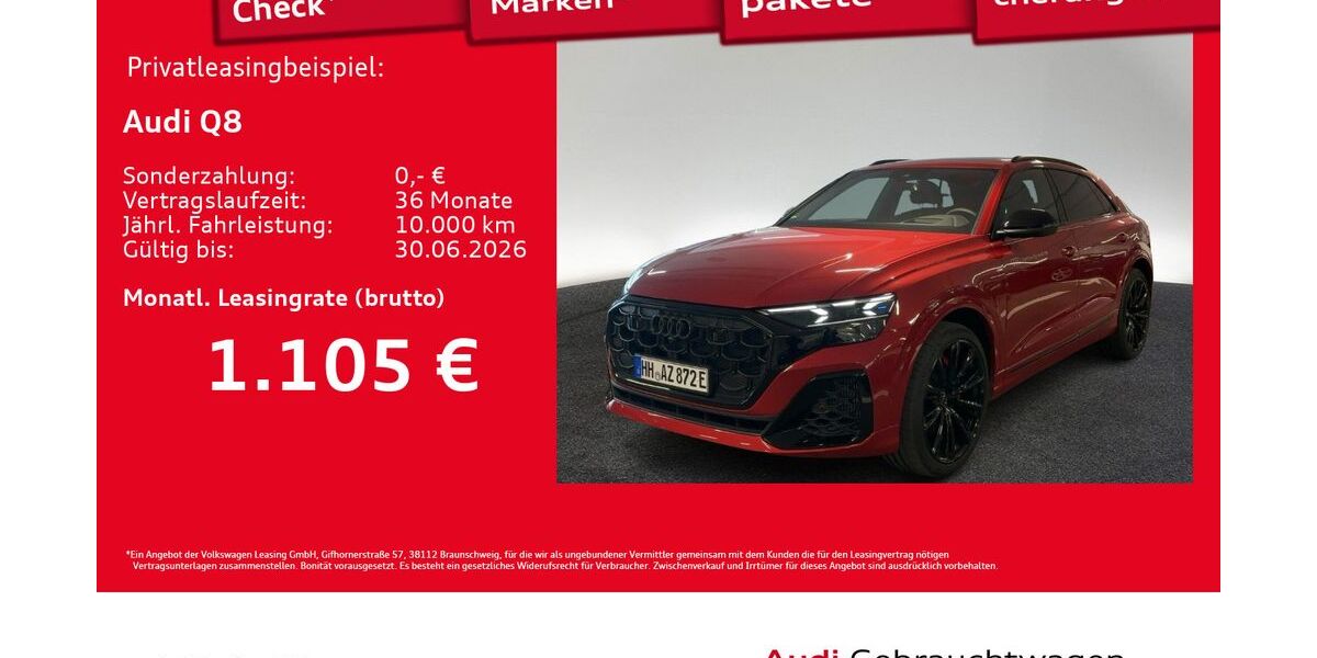 Audi Q8 1.890 km 101.770 &euro; Hamburg 20537