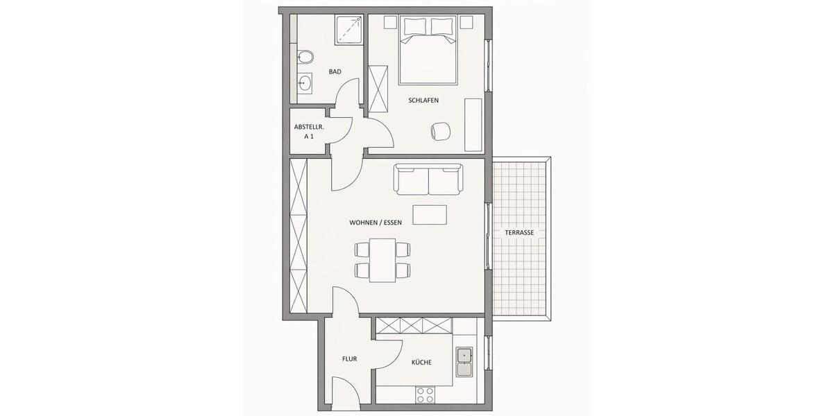 Erdgeschoßwohnung Bargteheide - 2 Zimmer, 46 m&sup2;, 680&euro; | Angebot:26296725