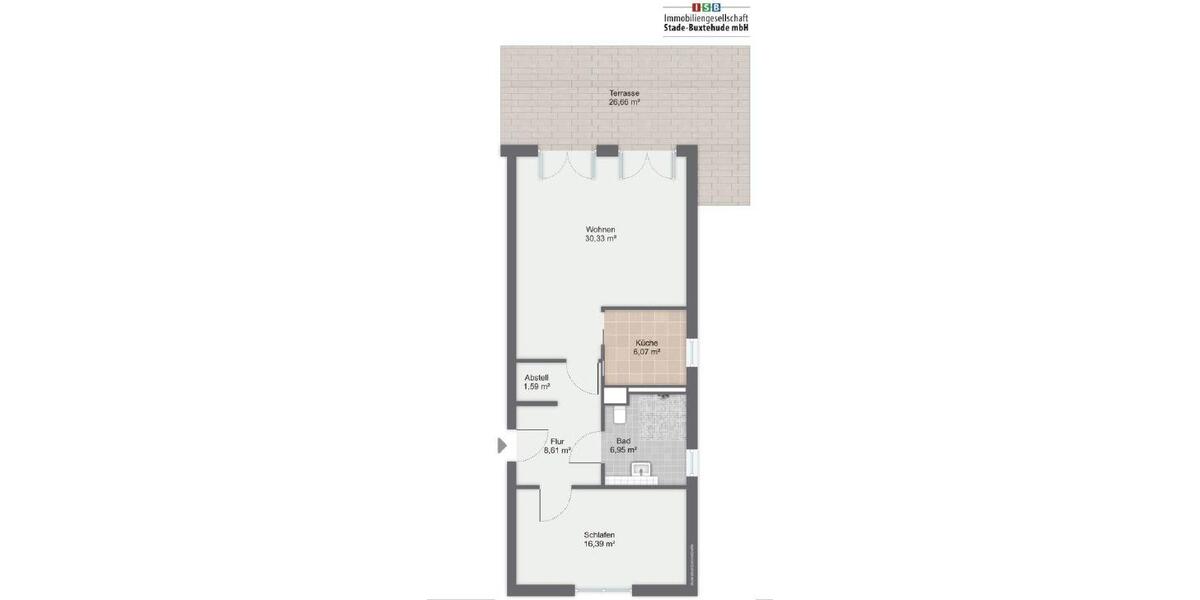 Etagenwohnung Buxtehude - 2 Zimmer, 77 m&sup2;, 1.116&euro; | Angebot:26183948