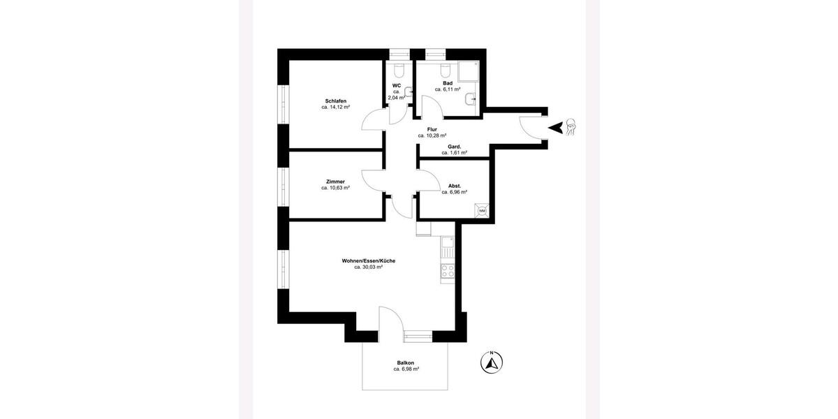 Etagenwohnung Seevetal - 3 Zimmer, 84 m&sup2;, 1.300&euro; | Angebot:26324460