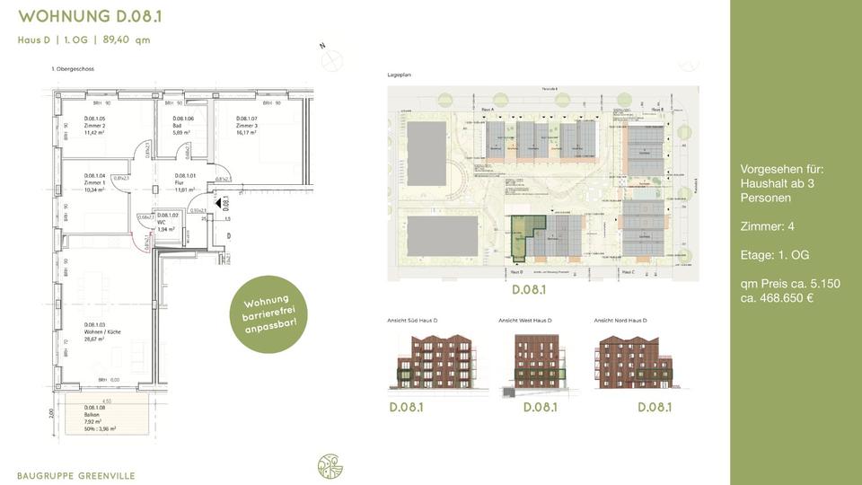 Etagenwohnung Hamburg Hamburg-Mitte - 4 Zimmer, 89 m&sup2;, 468.650&euro; | Angebot:27024463