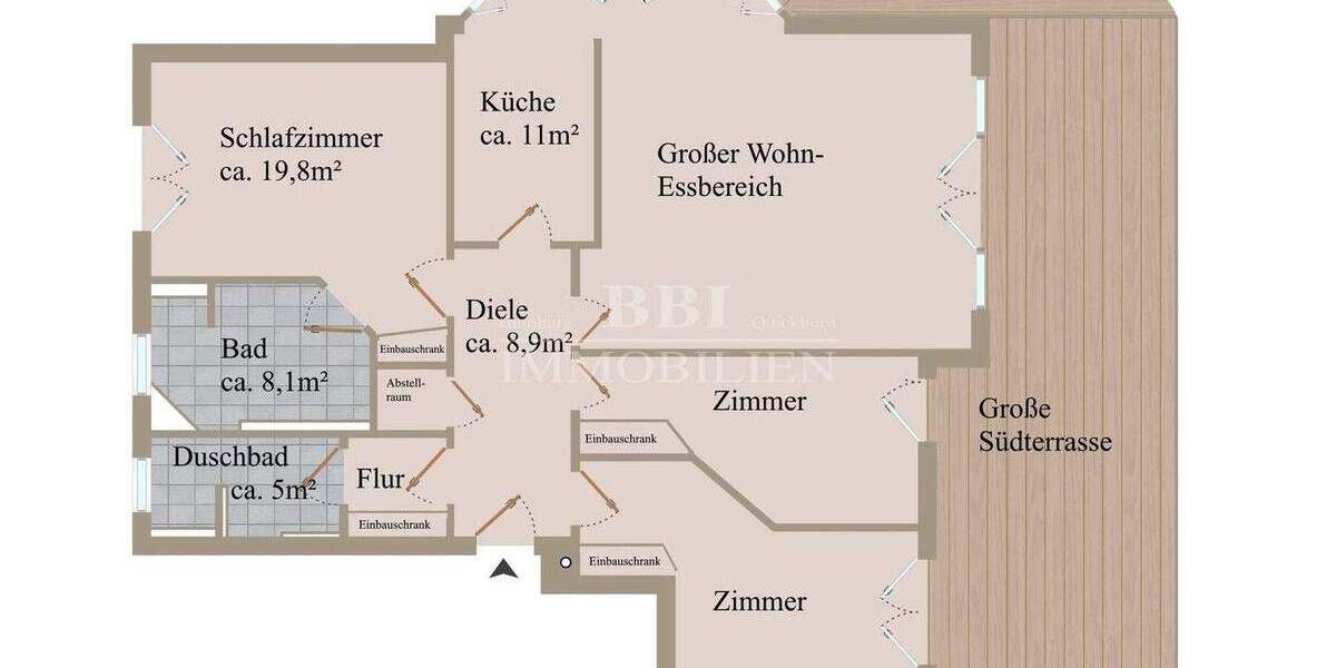 Erdgeschosswohnung mit Südgarten und 2 TG - Stilvolles Wohnen in privater Atmosphäre 4 zimmer