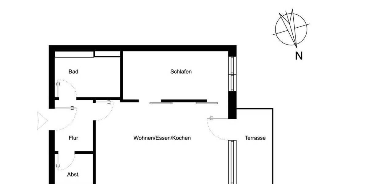 Terrassenwohnung Hamburg Sasel - 2 Zimmer, 51 m&sup2;, 389.000&euro; | Angebot:26541295