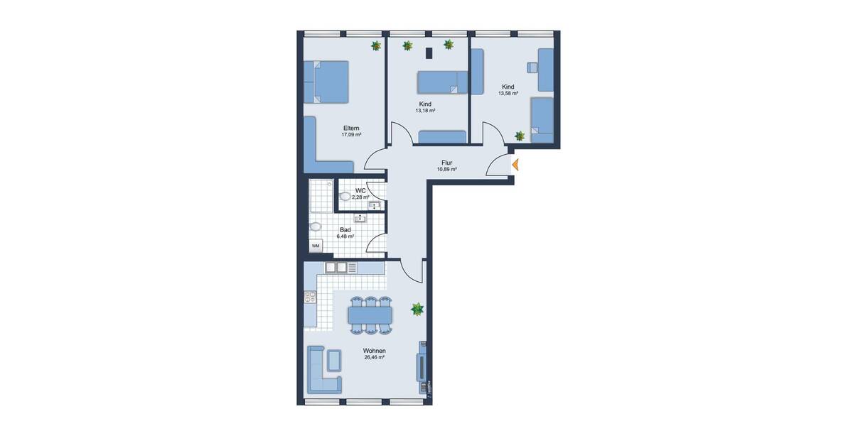 Etagenwohnung Hamburg Niendorf - 4 Zimmer, 90 m&sup2;, 1.847&euro; | Angebot:26378241