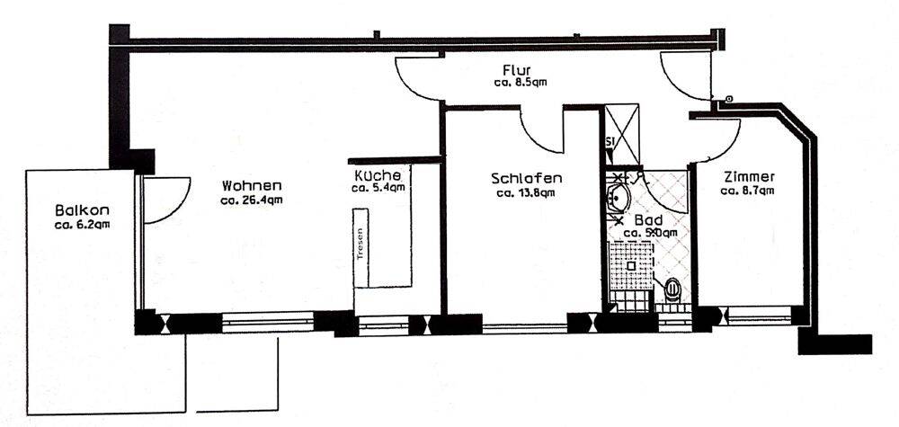 Etagenwohnung Quickborn - 3 Zimmer, 74 m&sup2;, 1.179&euro; | Angebot:26908602