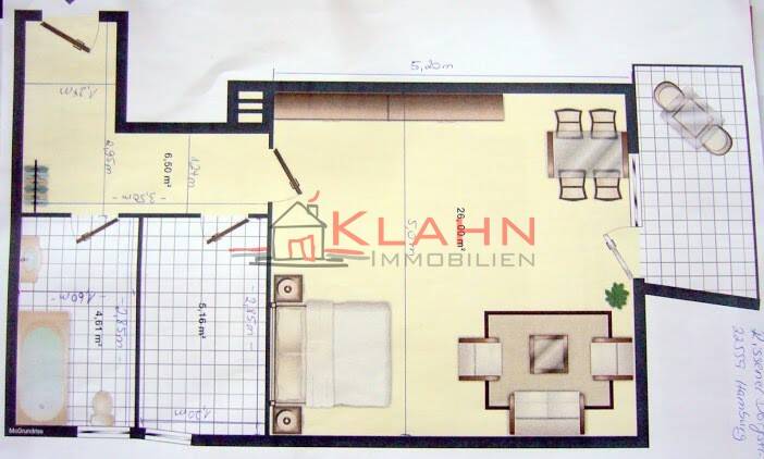 Etagenwohnung Hamburg Rissen - 2 Zimmer, 45 m&sup2;, 249.000&euro; | Angebot:26015977