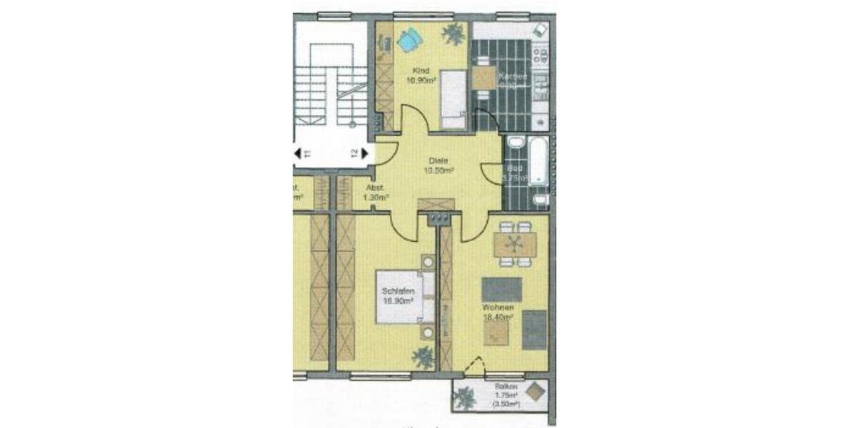 Etagenwohnung Hamburg Wandsbek - 3 Zimmer, 72 m&sup2;, 1.350&euro; | Angebot:26350001