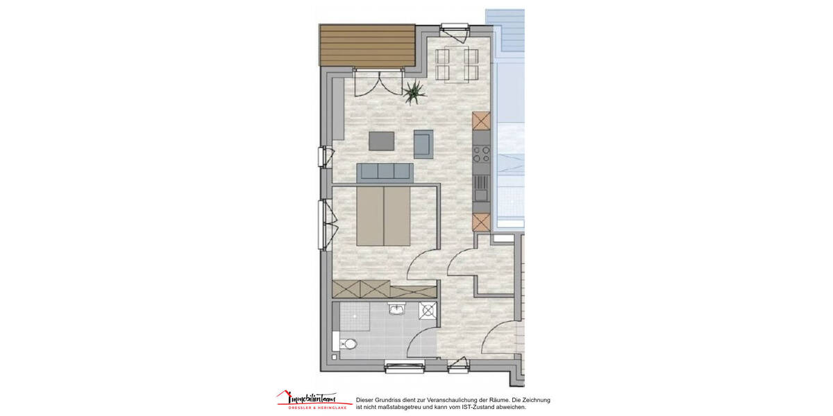 Etagenwohnung Halstenbek - 2 Zimmer, 60 m&sup2;, 1.200&euro; | Angebot:26187468