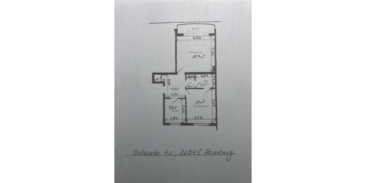 Etagenwohnung Hamburg Wandsbek - 2 Zimmer, 59 m&sup2;, 249.000&euro; | Angebot:27021977